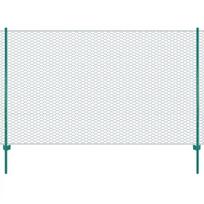 Tinklinė tvora iš vielos su stulpais, žalios sp., 25x2 m