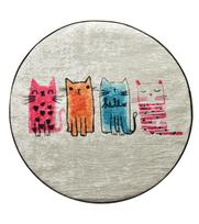 Vonios grindų kilimėlis Foutastic Baby Cats 359CHL4136, įvairių spalvų, 100 cm x 100 cm, Ø 100 cm