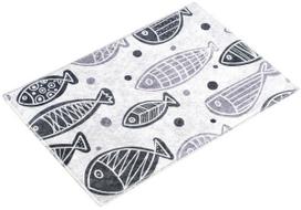 Vonios grindų kilimėlis Foutastic Fish, balta sp./pilka sp., 60 cm x 40 cm