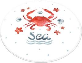 Vonios grindų kilimėlis Foutastic Crab, balta sp./raudona sp., 80 cm x 80 cm, Ø 80 cm