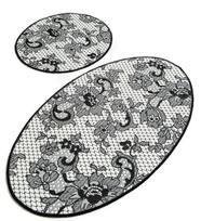 Vonios kilimėlių rinkinys Foutastic Lace 359CHL1530, balta sp./juoda sp., 100 cm x 60 cm