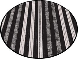 Vonios grindų kilimėlis Foutastic Barcode 359CHL4636, balta sp./juoda sp., 160 cm x 160 cm, Ø 160 cm