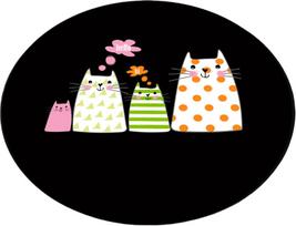 Vonios grindų kilimėlis Foutastic Four Cats 359CHL4734, juoda sp./įvairių spalvų, 200 cm x 200 cm, Ø 200 cm