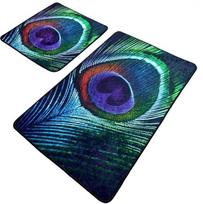 Vonios kilimėlių rinkinys Foutastic Peacock 359CHL4473, įvairių spalvų, 100 cm x 60 cm