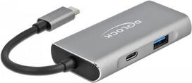 adapteriai type c - Delock Externer USB 3.2 Gen 2 USB Type-C Hub (grau, USB-C) - 1 nuotrauka