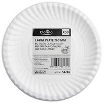Vienkartinės popierinės lėkštės CLARINA 26cm, 50vnt