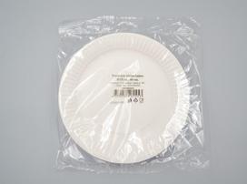 Vienkartinės lėkštės ECO GO 40, baltos sp., popierinės, 40 vnt., skersmuo 18 cm
