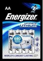 lithium aa baterija - Energizer Lithium Battery AA x 4 - 1 nuotrauka