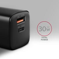 charger pps - Axagon Sil wallcharger 2x port (USB-A   USB-C), PD3.0/QC4 /PPS/AFC/Apple. 30W total power. | ACU-PQ30 - 9 nuotrauka