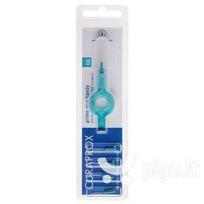 Rinkinys: tarpdančių šepetėliai Curaprox Prime Plus Handy 06 - 2,2 mm Blue 5 vnt + kotelis UHS 409