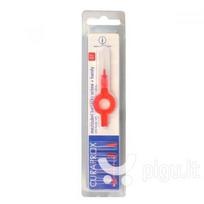 Rinkinys: tarpdančių šepetėliai Curaprox Prime Plus Handy 07 - 2,5 mm Red 5 vnt + kotelis UHS 409