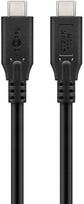 Goobay 74199 USB-C kabelis, USB 3.2, 100 W, 10 Gbit/s, Power Delivery, 0.5 m, Juodas (Black)