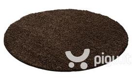 Apvalus NORE Shaggy kilimas Brown, 200x200 cm