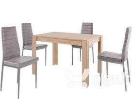 Valgomojo baldų komplektas Notio Living Lori 120/Kota, ąžuolo spalvos/šviesiai pilkas