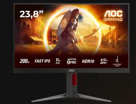 monitor 24 aoc - AOC G4 24G4HA 23.8", FHD, 200Hz, Juodas (Black) - 1 nuotrauka