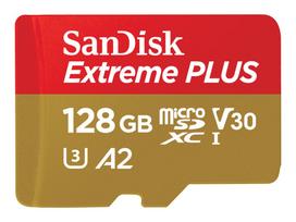 sd korteles 8gb - SanDisk Extreme Plus 128GB microSDXC A2 C10 V30 UHS-I + SD Adapter - 1 nuotrauka