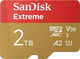 atminties kortele v30 u3 - SanDisk Extreme 2TB microSDXC UHS-I Class 10 + SD Adapter - 1 nuotrauka
