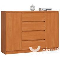komoda nore k140 - Komoda NORE K140 su 4-iais stalčiais, šviesiai ruda - 1 nuotrauka
