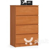 stalciai 60 cm - Komoda NORE K60 su 4-iais stalčiais, šviesiai ruda - 1 nuotrauka