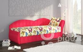 Sofa - lova NORE Aga, raudona/spalvota