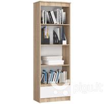 balta pastatoma knygu lentyna - Lentyna NORE CLP R 60cm, ąžuolo spalvos/balta - 1 nuotrauka