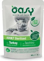 Oasy Adult Sterilized Turkey guliašas su kalakutiena suaugusioms sterilizuotoms katėms, 85 g