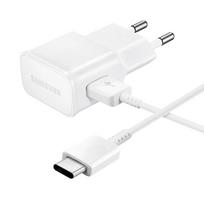 samsung ikroviklis usb c - Samsung EP-TA200EWE + EP-DR140AWE 15W Kelioninis įkroviklis + USB-C Data kabelis Baltas (White) - 1 nuotrauka