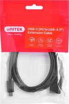 10g usb a - Unitek C476BK-1M USB-C į USB-A adapteris 10Gbps 60W Juodas (Black) - 1 nuotrauka