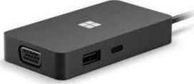 microsoft surface usb c - Microsoft Surface Travel Hub USB-C 1E4-00003 Juodas (Black) - 1 nuotrauka