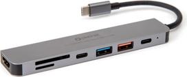 usb 100w laidas - Platinet 7in1 USB-C adapteris (45985) Juodas (Black) - 1 nuotrauka