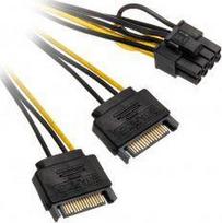 Akasa AK-CBPW19-15 2x 15-Pin-SATA į 1x 6+2-Pin-PCIe Adapteris