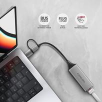 nintendo laidas - Axagon ADE-TXCA Karta jungiama į tinklą Gigabit Ethernet adapter, USB-C (USB-A redukcja) 3.2 Gen 1, instalacja automatinė - 7 nuotrauka