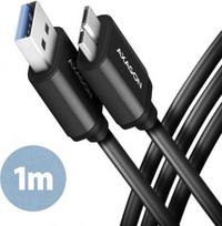 Axagon BUMM3-AM10AB USB 3.2 Gen 1 duomenų ir įkrovimo kabelis Micro-USB B / USB-A 1m Juodas (Black)