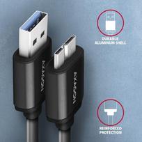 usb 3.2 gen 2 cable - Axagon BUMM3-AM10AB USB 3.2 Gen 1 duomenų ir įkrovimo kabelis Micro-USB B / USB-A 1m Juodas (Black) - 4 nuotrauka