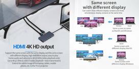 hdmi type c laidas - Extra Digital Adapteris USB Type-C - 2x HDMI, VGA, LAN, 3x USB Type-A, SD, TF, USB Type-C PD100W, Aux - 2 nuotrauka