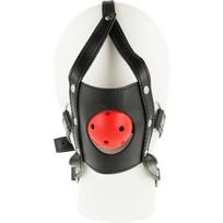juoda kauke - BDSM galvos kaukė Ohmama Open Mouth, juoda - 2 nuotrauka