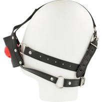 juoda kauke - BDSM galvos kaukė Ohmama Open Mouth, juoda - 3 nuotrauka