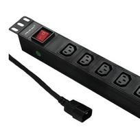 Qoltec Surge Protector for Rack 19" 1U 10A PDU 8xIEC C13 2m