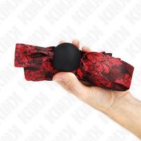 fetisui - Burnos dirželis Kink Scandal Silicone Ball, juodas/raudonas - 1 nuotrauka
