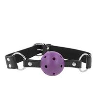bdsm - Burnos kamuoliukas Kink Breathable, violetinis/juodas - 1 nuotrauka