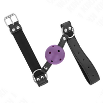 bdsm - Burnos kamuoliukas Kink Breathable, violetinis/juodas - 4 nuotrauka