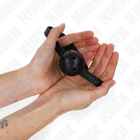 bdsm - Burnos dirželis Kink Simplicity Ball, juodas - 4 nuotrauka