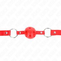 bdsm - Burnos kamuoliukas Kink Breathable, raudonas - 1 nuotrauka