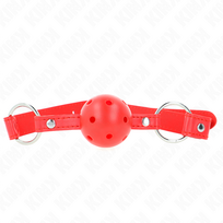 bdsm - Burnos kamuoliukas Kink Breathable, raudonas - 3 nuotrauka