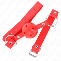 bdsm - Burnos kamuoliukas Kink Breathable, raudonas - 4 nuotrauka
