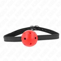 bdsm - Burnos dirželis Kink Simplicity Breathable Ball Gag, juodas/raudonas - 1 nuotrauka