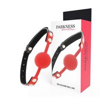 bdsm - Burnos kamuoliukas Darkness Res Silicone Gag, raudonas/juodas - 1 nuotrauka
