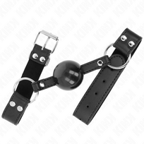 bdsm - Burnos dirželis Kink Soft and Solid Ball, juodas - 4 nuotrauka