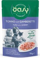 Oasy More Love konservai su tunu ir krevetėmis katėms, 70 g