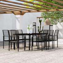 Lauko baldų komplektas VLX Garden Dining Set 3070651, juodas, 8 vietų